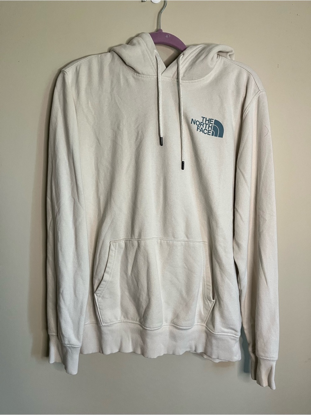 The North Face Men's Cream Logo Pullover Hoodie size medium